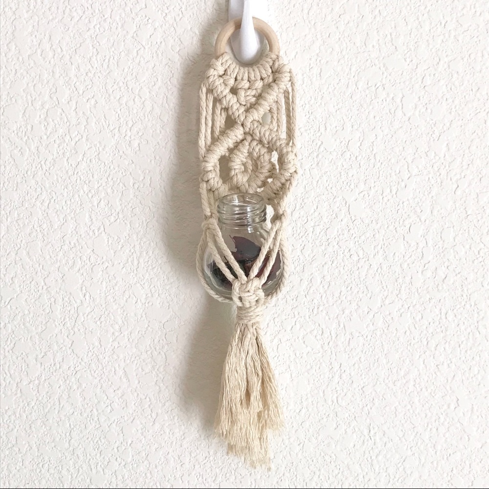 Macrame mini Wall Hanging with mini jar